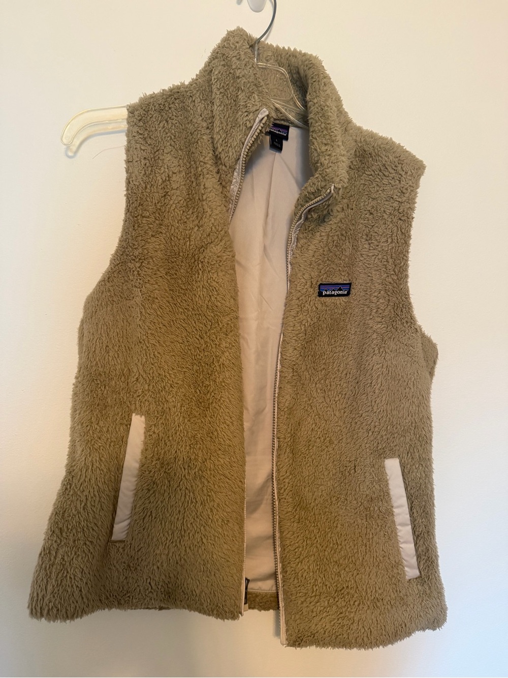 Patagonia Women’s Plush Fleece Vest in Tan